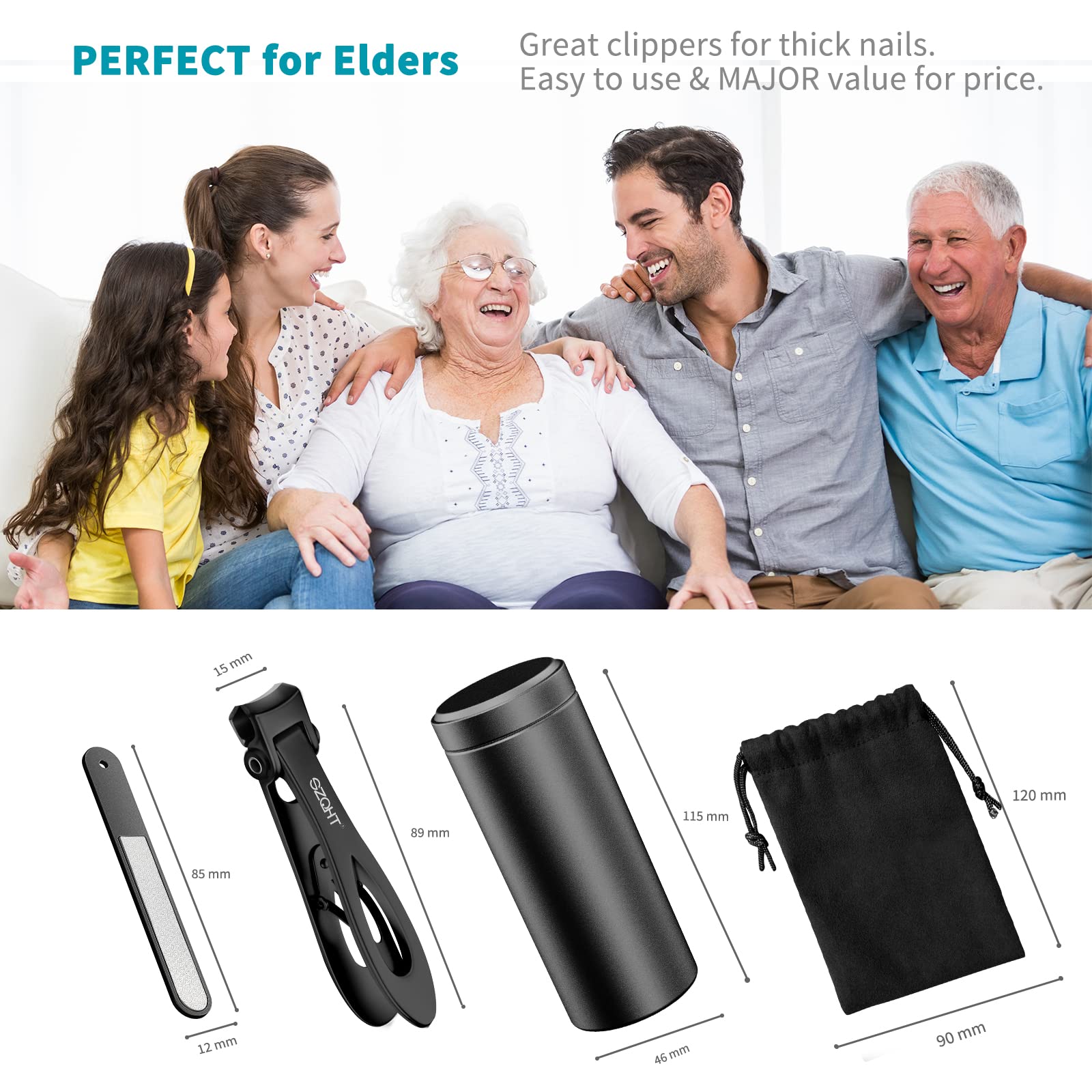 Side profile of SZQHT extra wide jaw nail clipper