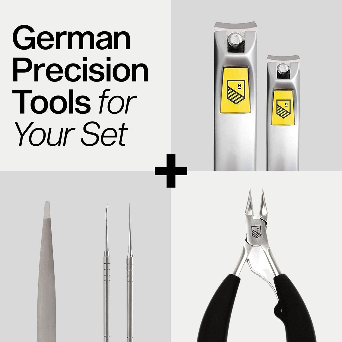Professional grade Harperton stainless steel nail clipper set