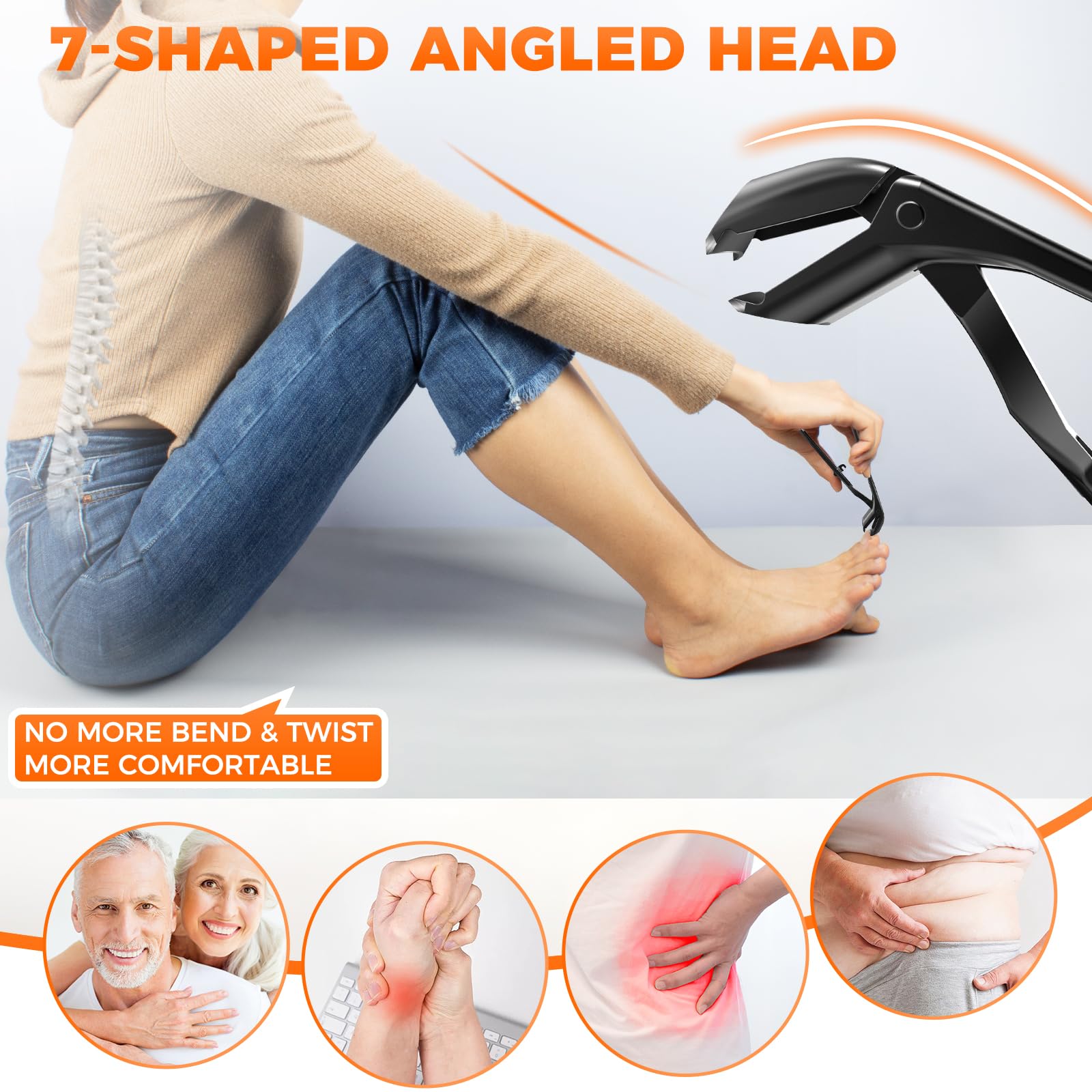 GJNL toenail clippers showcasing wide jaw opening