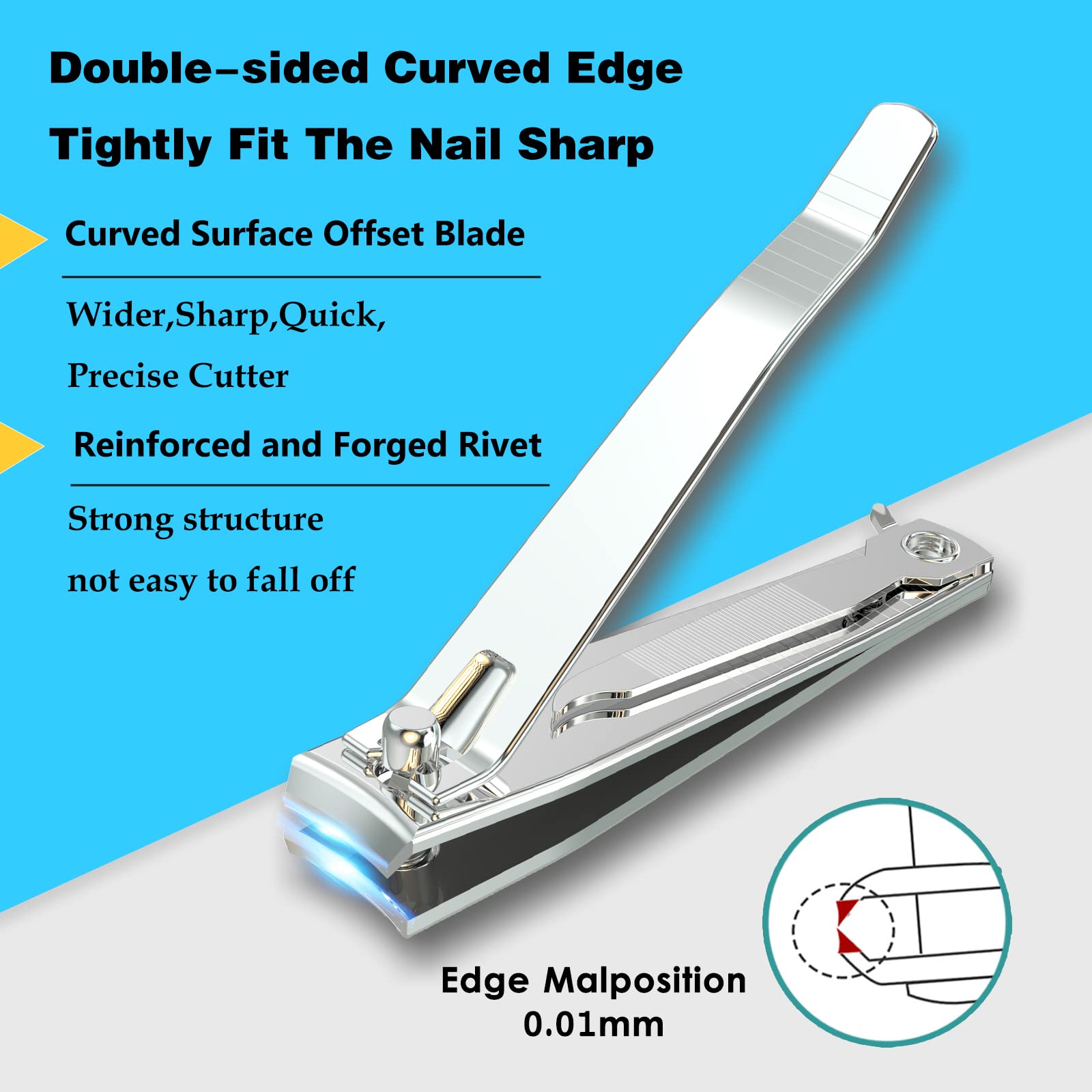 FiriKer nail clipper with built-in nail file tool