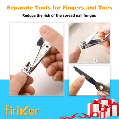 Portable silver nail clipper set with key chain hole