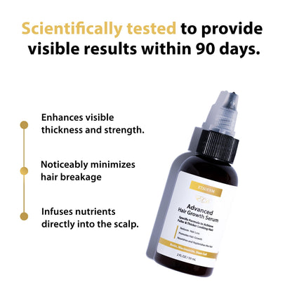 Close up of Etaderm hair serum fluid ounce label details