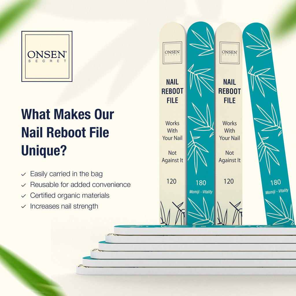 Travel friendly Onsen Secret nail file packaging