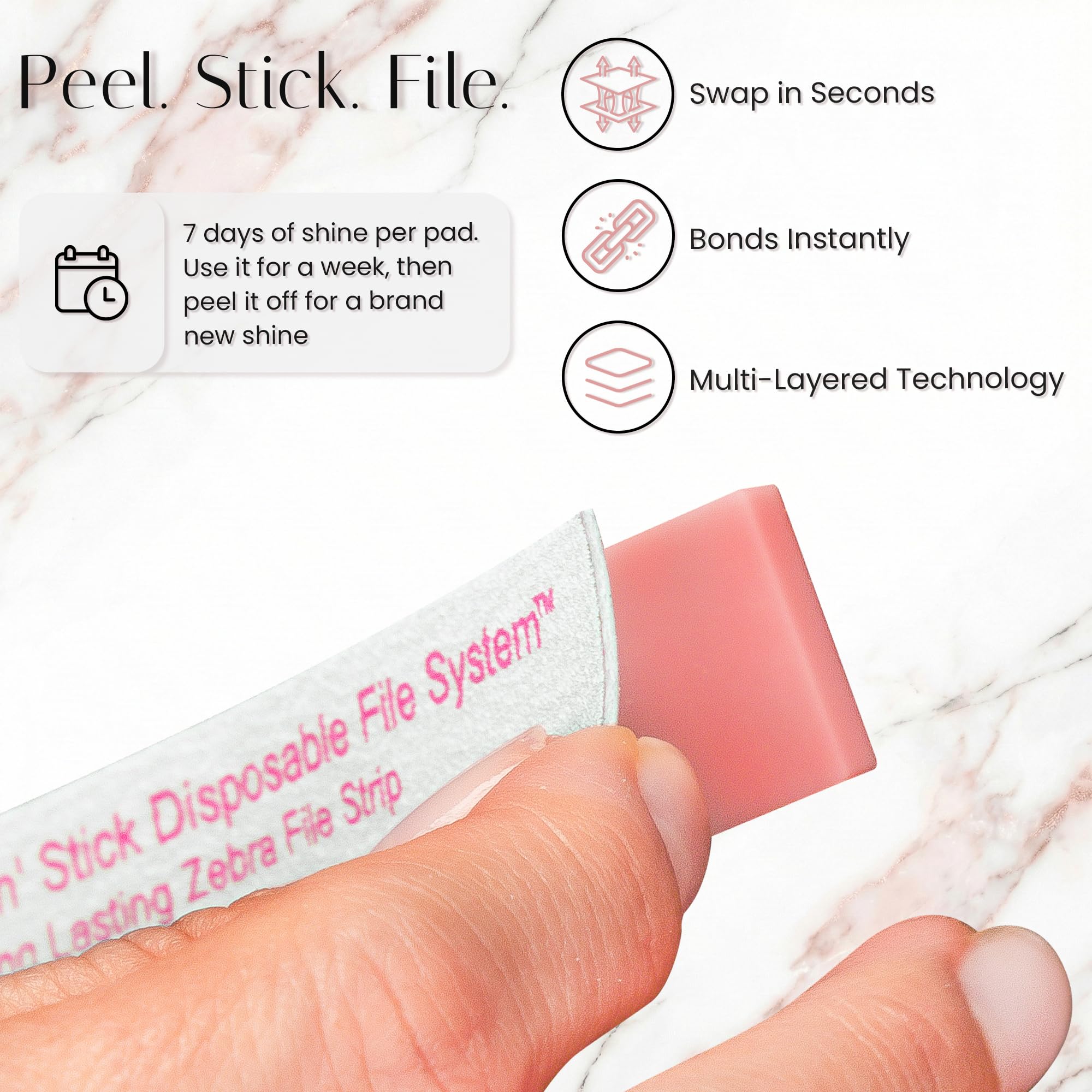 Tammy Taylor zebra nail file strips showing texture and abrasive surface