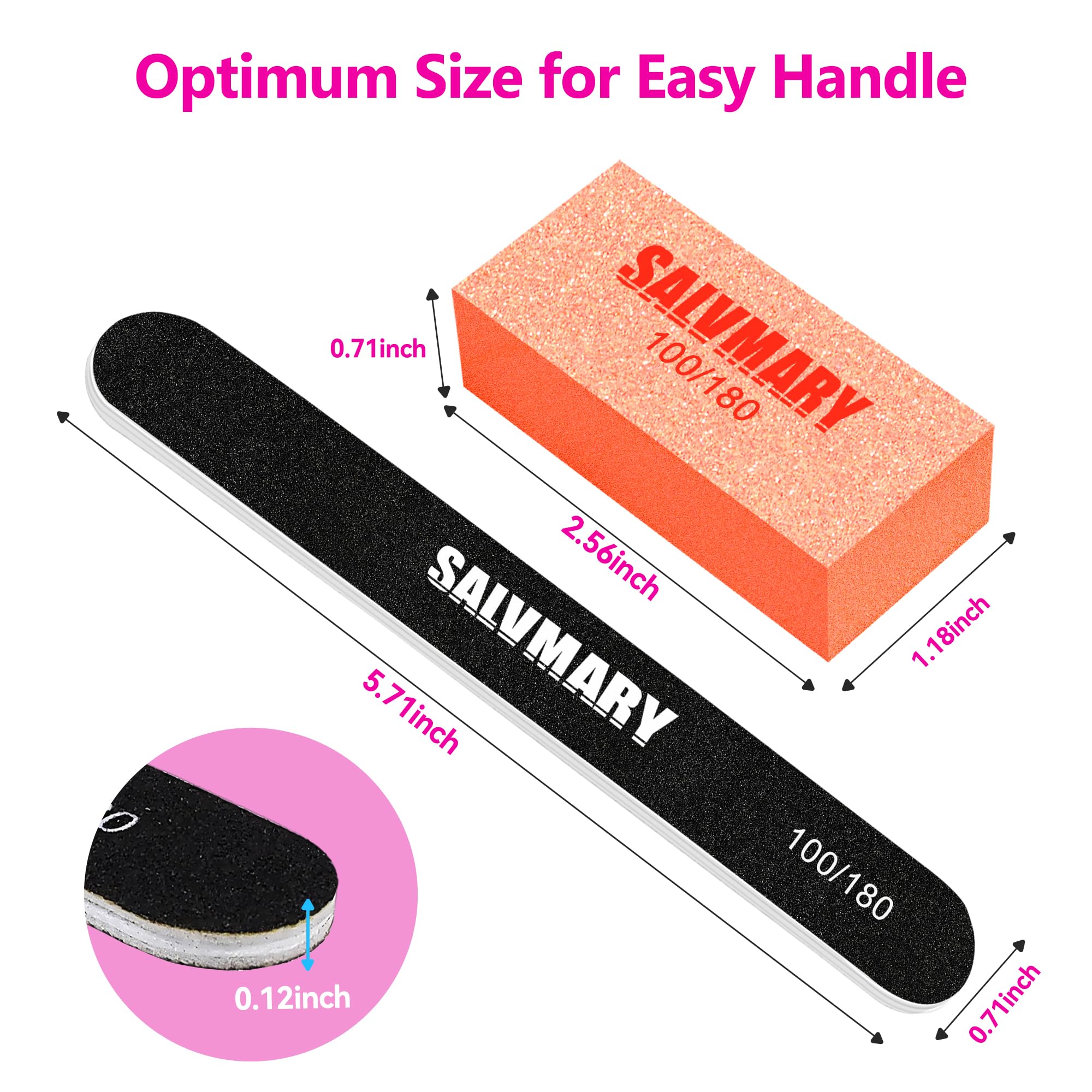 Full set of Salvmary manicure tools kit including files and buffers