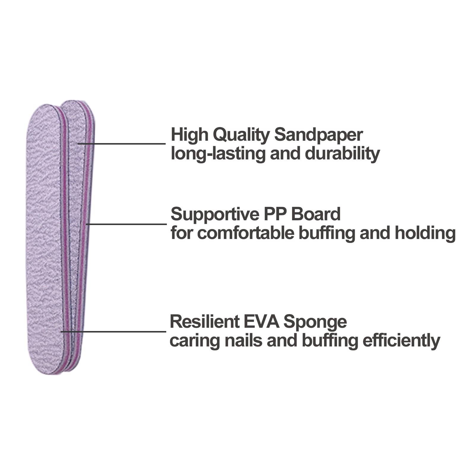 Professional manicure set with bulk pack of grey emery boards