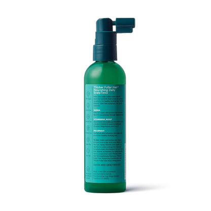Close up shot of Thicker Fuller Hair Ayurvedic chemist formulated scalp serum pump nozzle