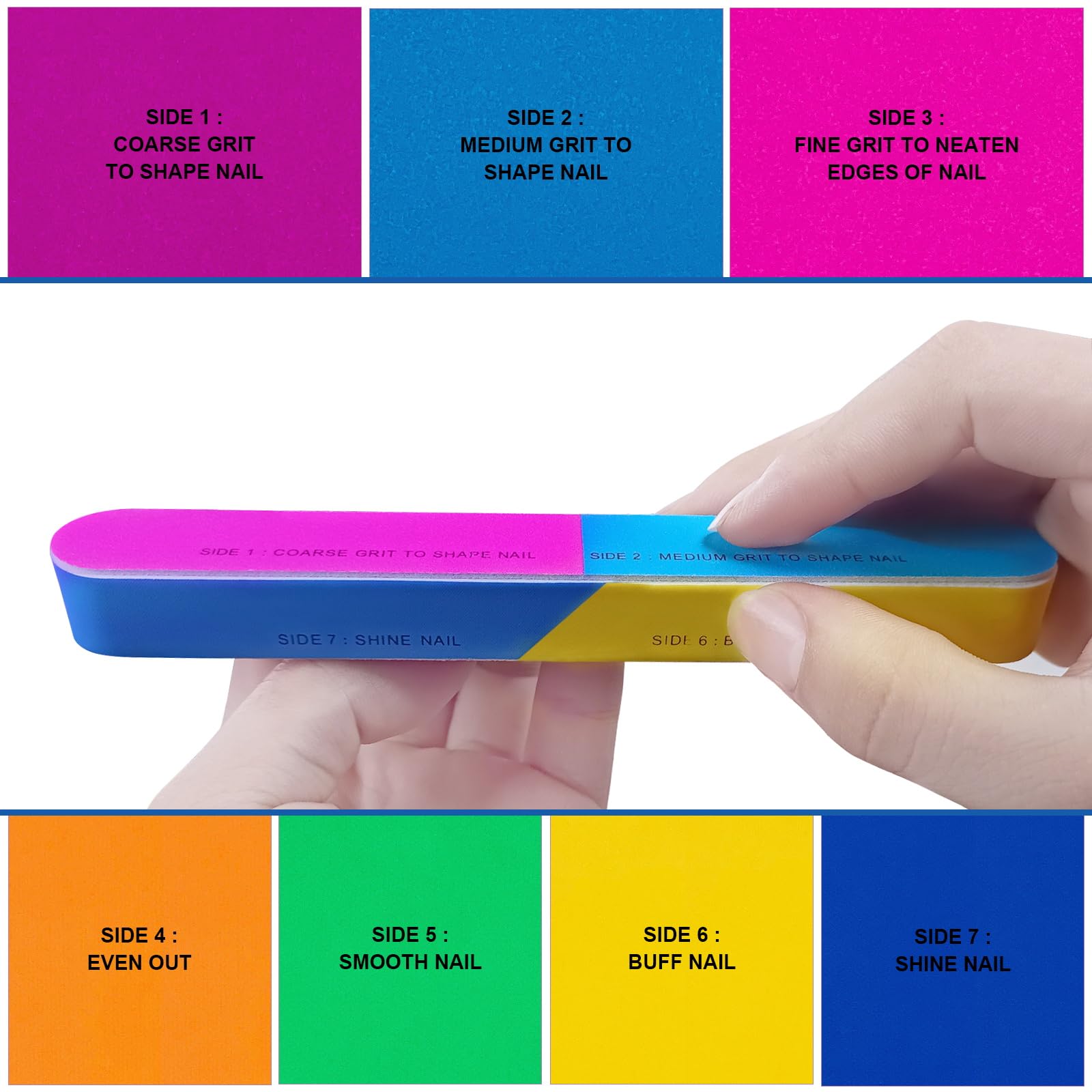 Six pieces of AhaTopia nail buffing blocks
