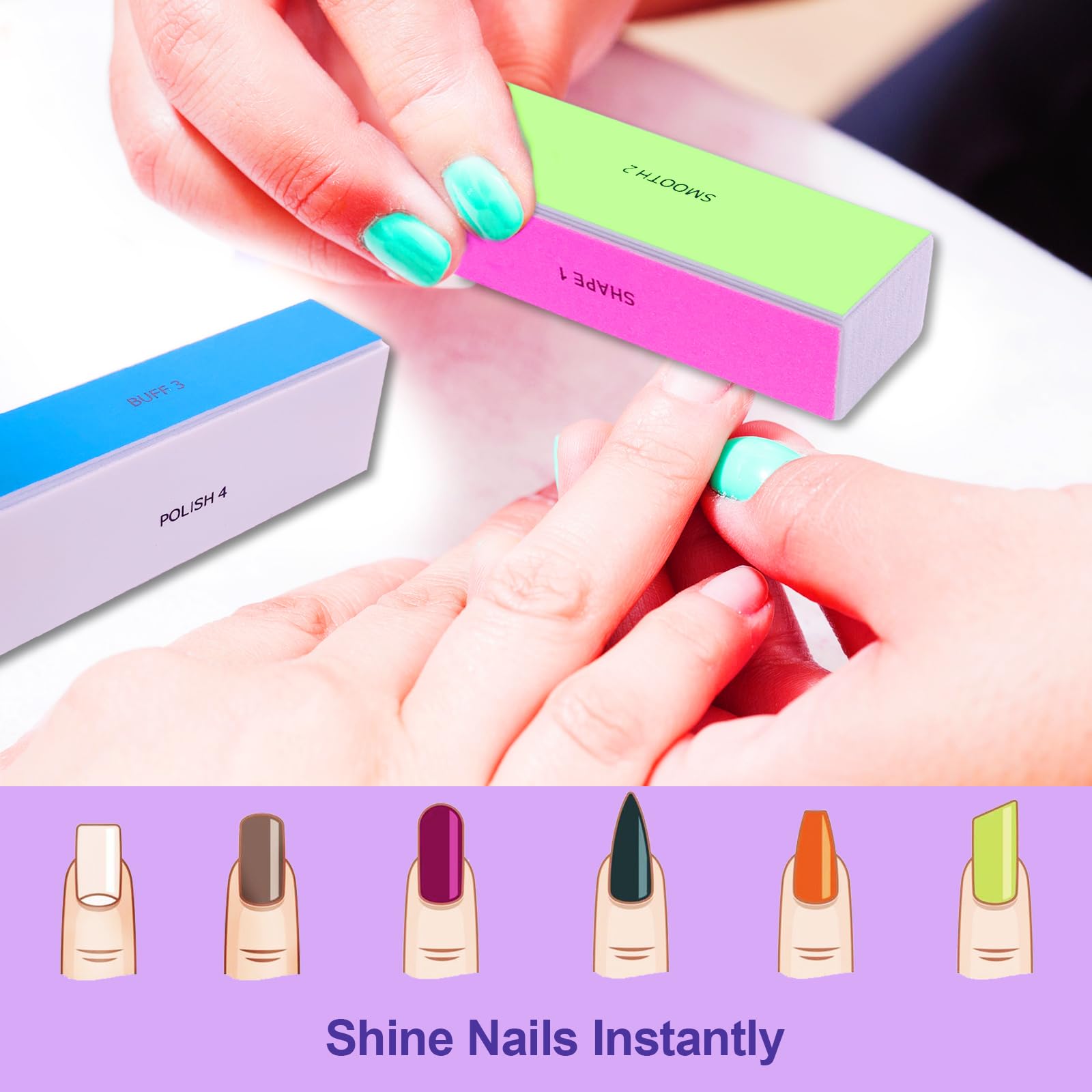 Side view of HomeyEra 4-sided nail polishing block