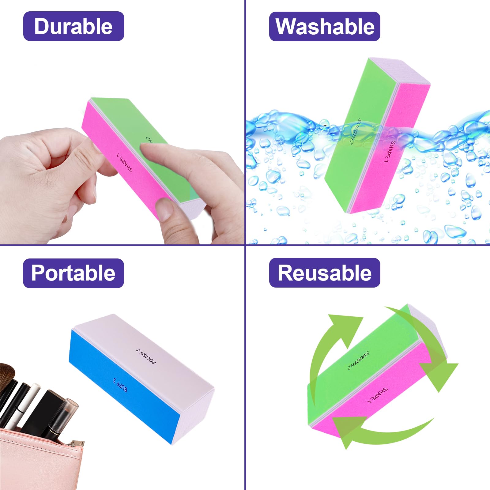 Hands using HomeyEra nail buffer for natural nail care