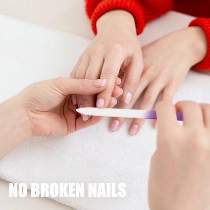 Close up of Splashgrip glass nail file texture for natural nail care