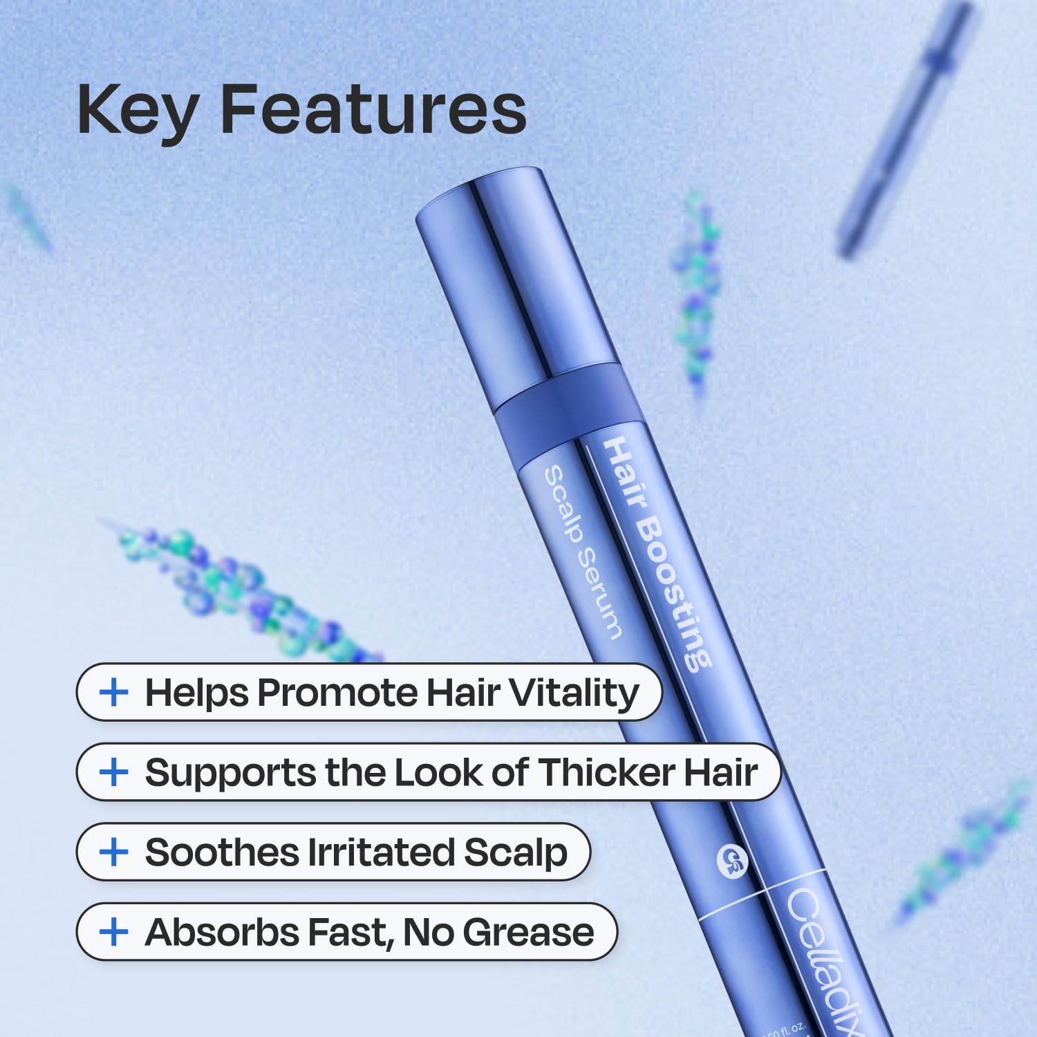 Celladix Hair Boosting Scalp Serum roll-on applicator tip