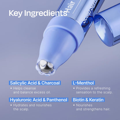 Person applying Celladix Hair Boosting Scalp Serum to scalp