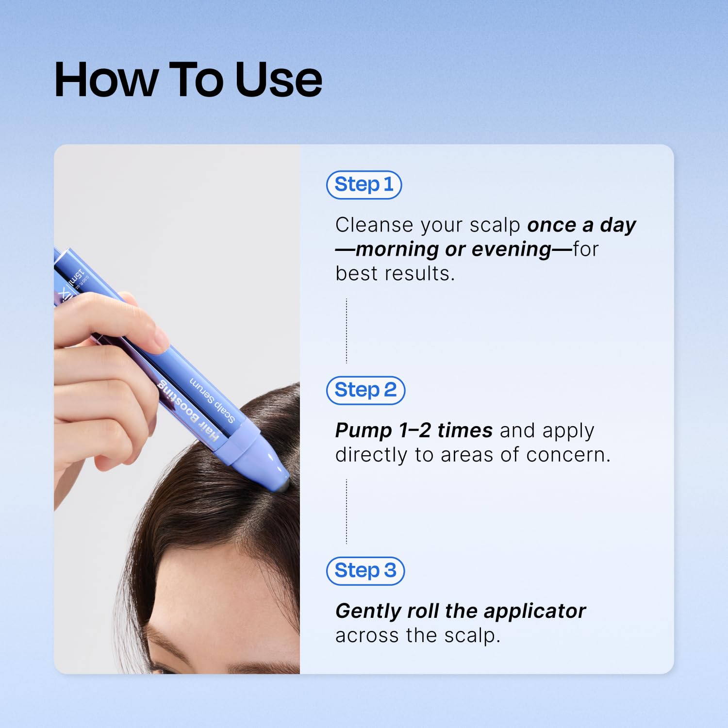 Close up of Celladix Hair Boosting Scalp Serum bottle