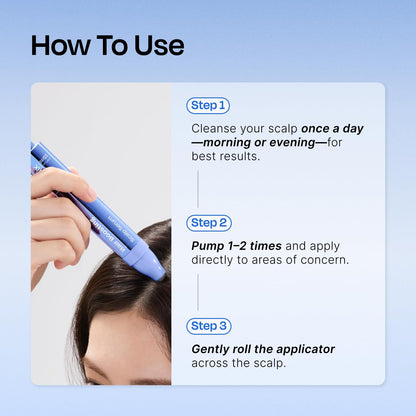 Close up of Celladix Hair Boosting Scalp Serum bottle