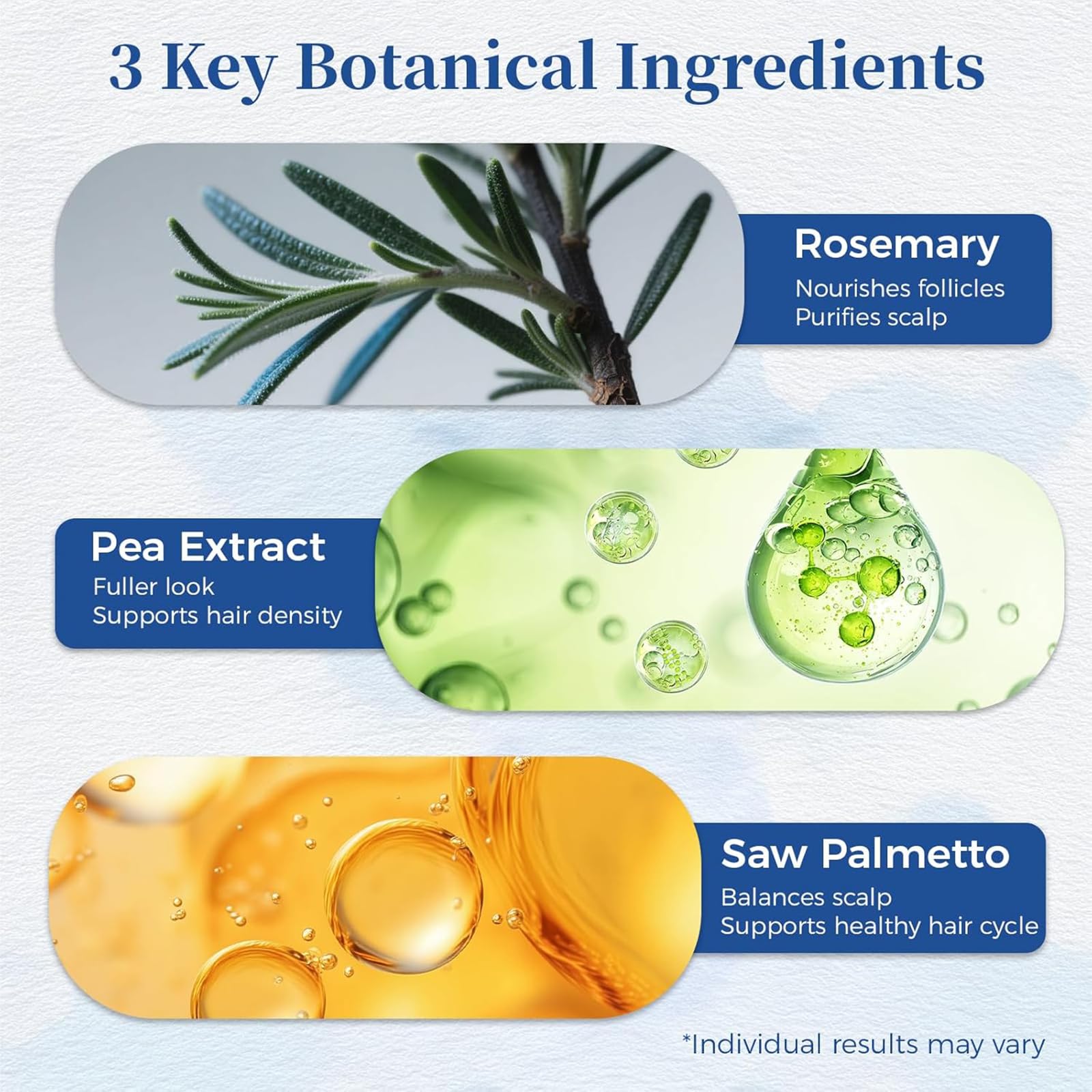 Aparthy hair thinning solution bottle highlighting rosemary and saw palmetto extracts