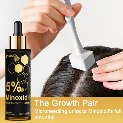 BYNISEP hair regrowth treatment bottle with precise scalp applicator tool