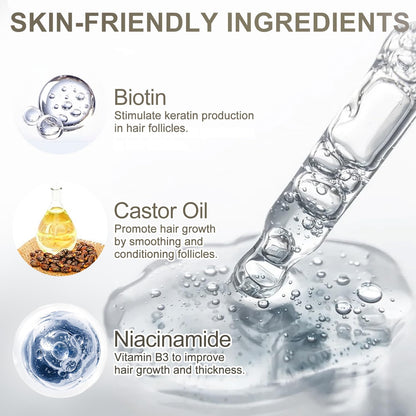 Sixty milliliter hair density restoration serum with application nozzle