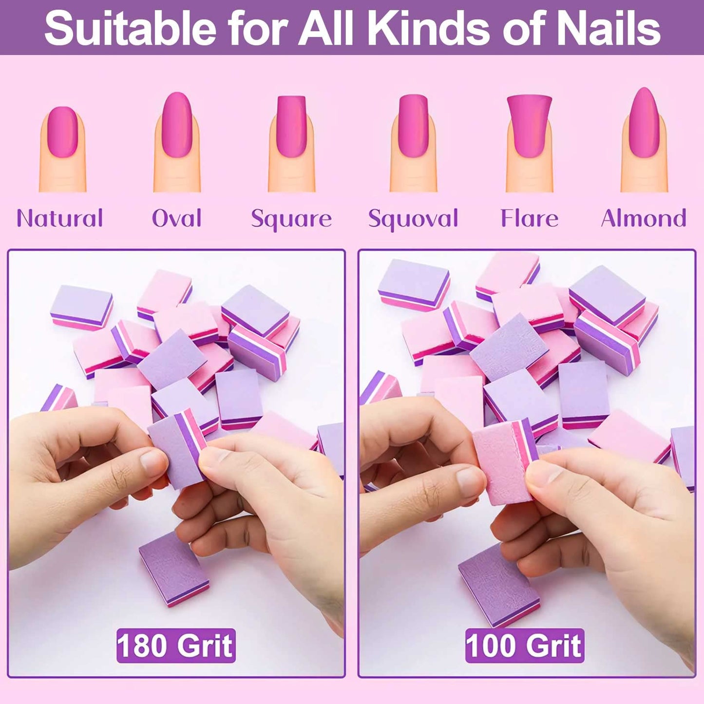 Mini buffer blocks for acrylic and natural nails