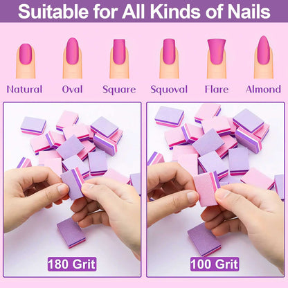 Mini buffer blocks for acrylic and natural nails