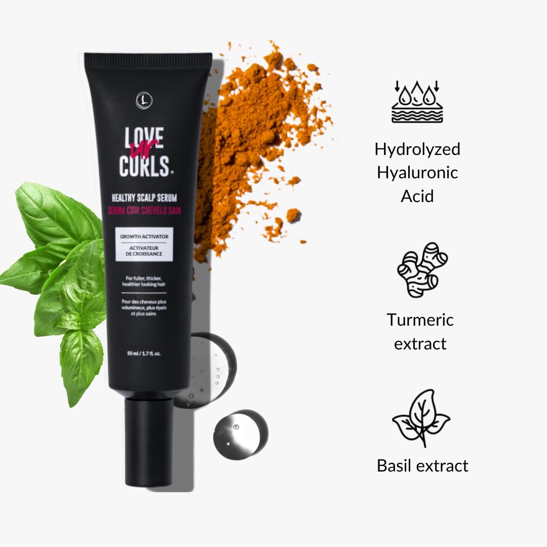 Love Ur Curls healthy scalp treatment with turmeric and basil extracts