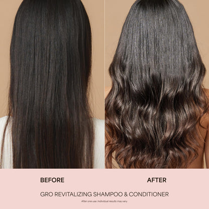 Vegamour plant-based hair wellness bundle featuring full size scalp serum and travel size revitalization set.