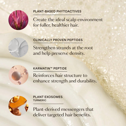 Vegamour anti-thinning scalp care system arranged against a clean backdrop displaying product sizes and contents.