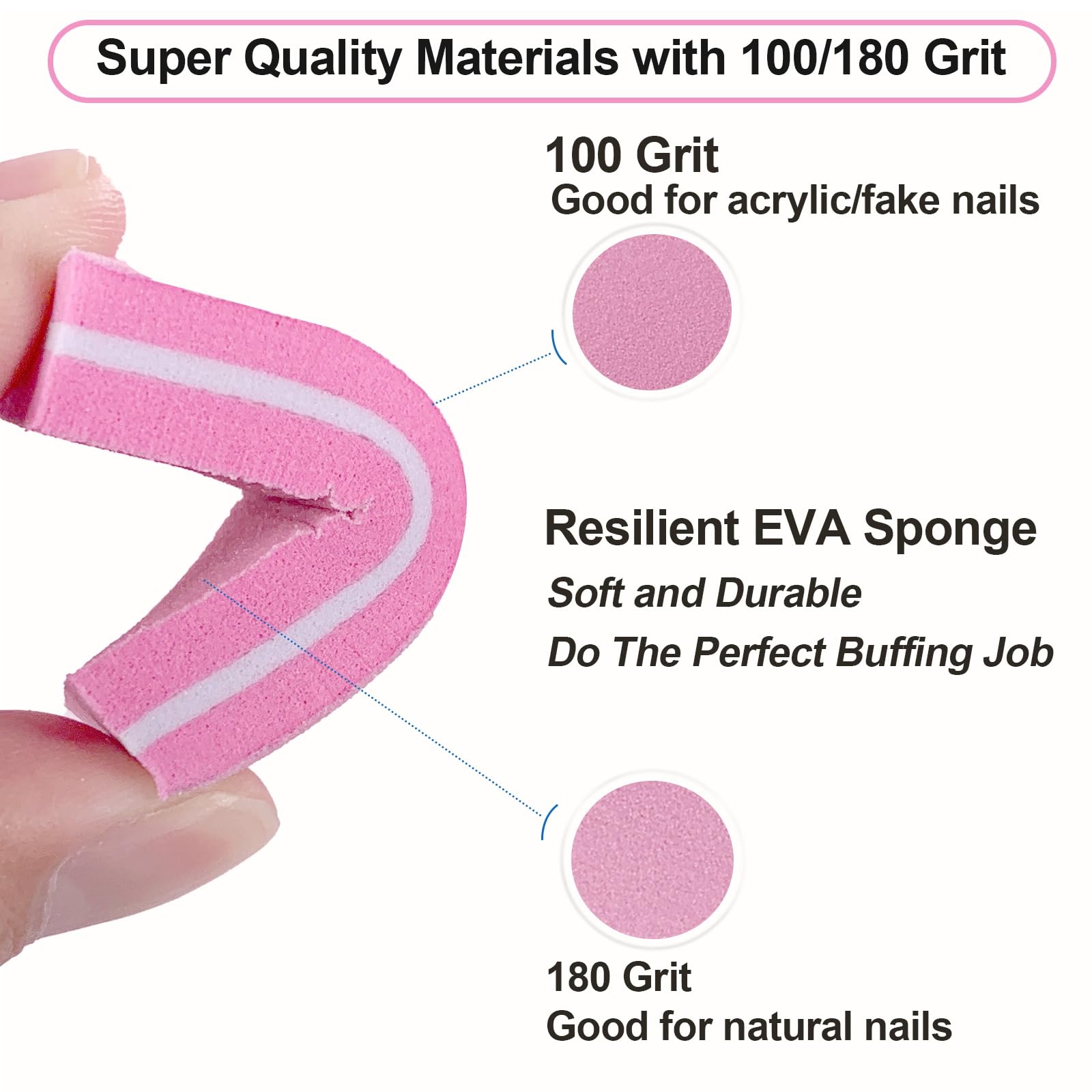 Close up of HomeyEra nail buffer block side profile