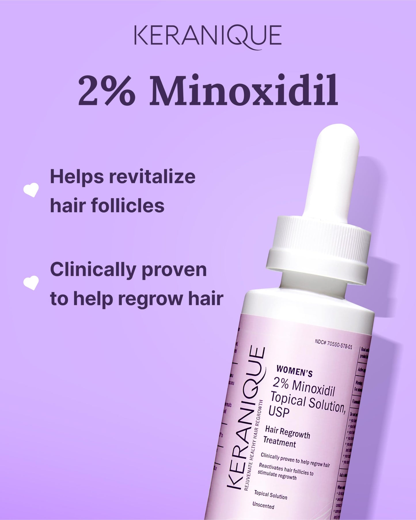 Keranique hair follicle revitalizer liquid solution container ingredients list