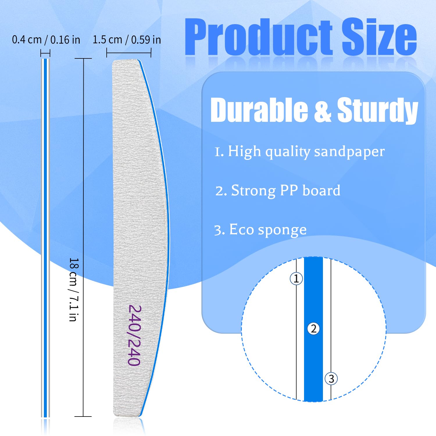 Bleswin 12 piece emery board nail file pack
