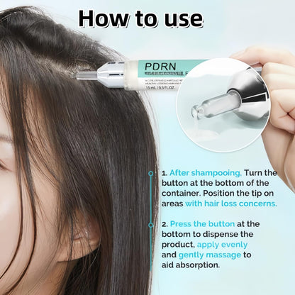 Daily leave in scalp serum by VT Cosmetics showing liquid texture for volume and density improvement