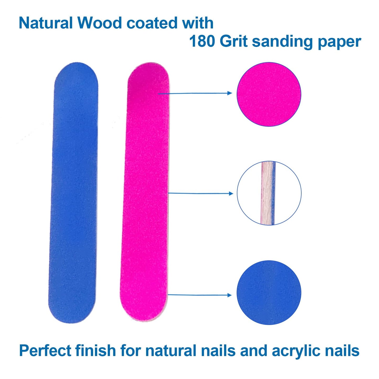 Double sided emery boards for natural and acrylic nails