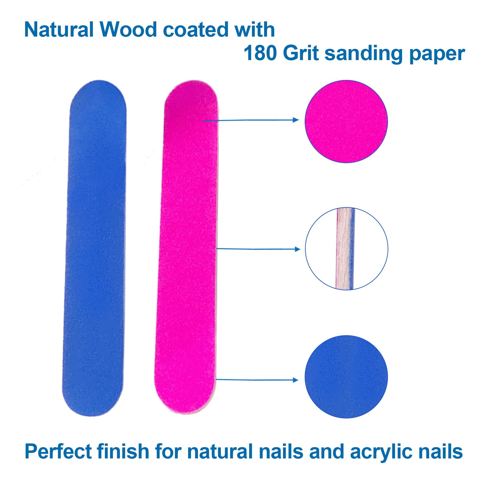 Double sided emery boards for natural and acrylic nails