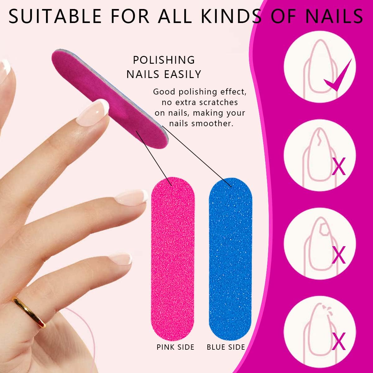 Hand holding small travel size nail file