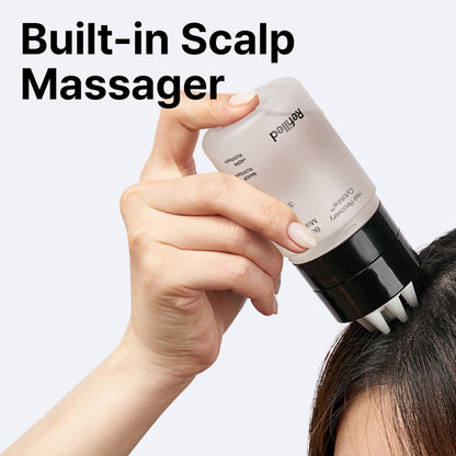 Refilled Moisture Care scalp treatment demonstrating the targeted application on the hairline.