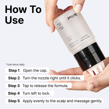 Full view of the Refilled Hair Recovery Cytokine Booster bottle displaying 100ml fluid volume.