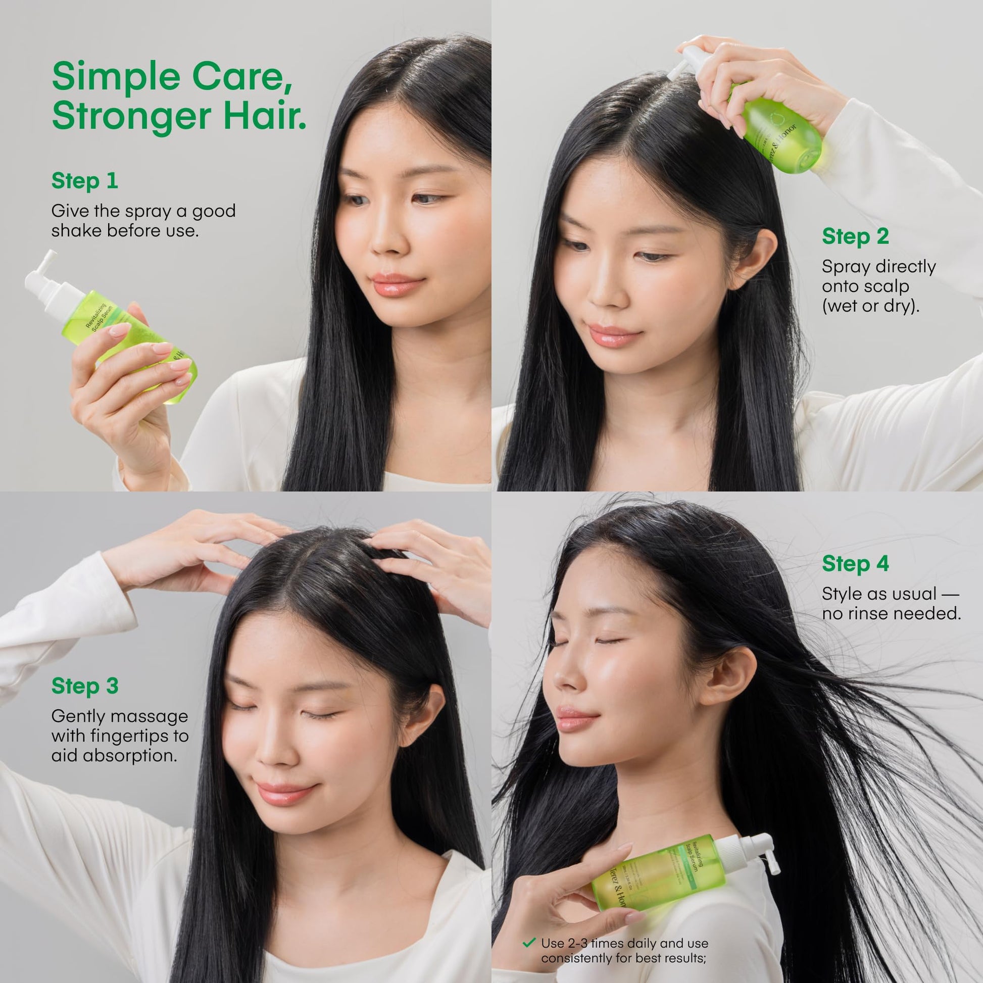 Premium 100 milliliter leave in hair serum bottle display
