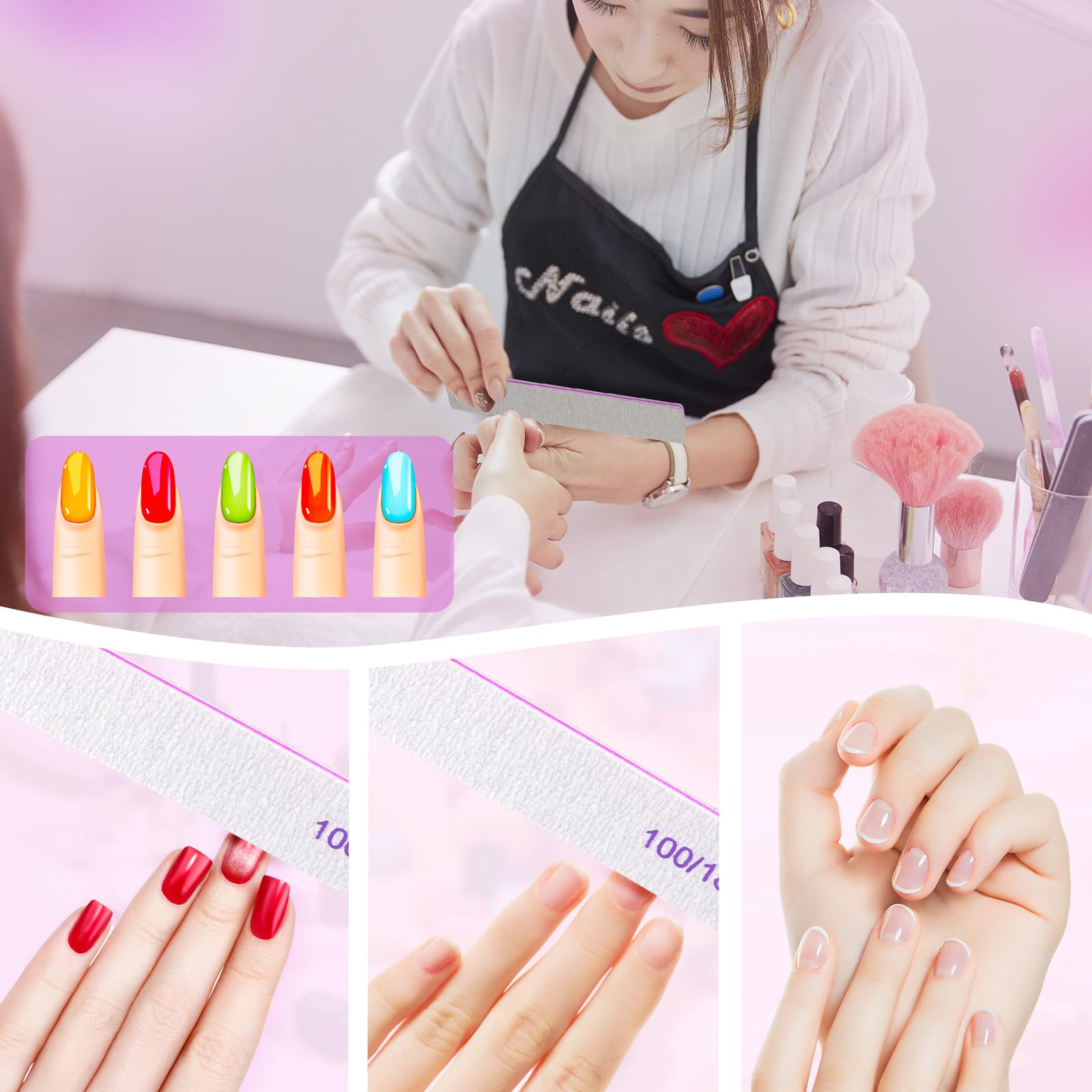 Close up of Cosmo Vibes double sided nail file grit texture