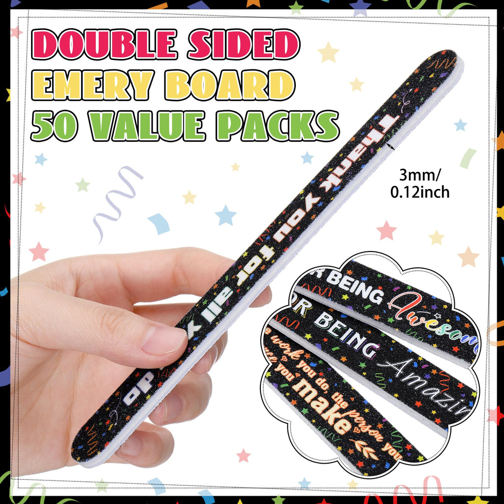 Compact nail files stored in a gift bag
