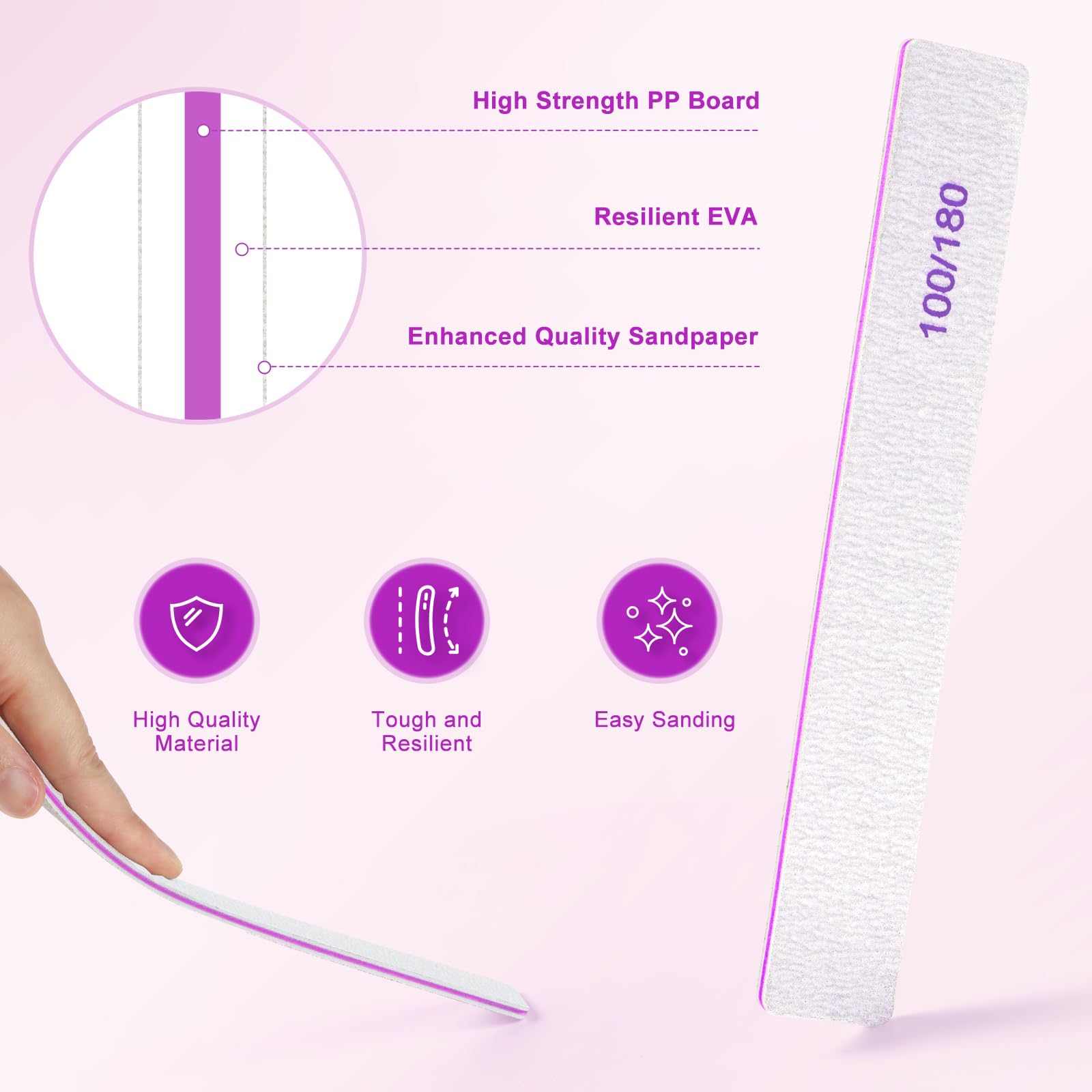 Person using Cosmo Vibes nail file on natural nails
