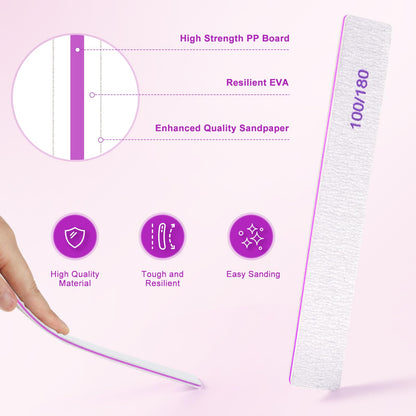 Person using Cosmo Vibes nail file on natural nails