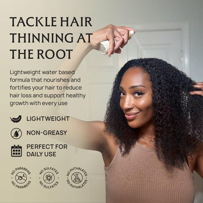 Lebanta hair growth tonic spray packaging showing organic ingredients.