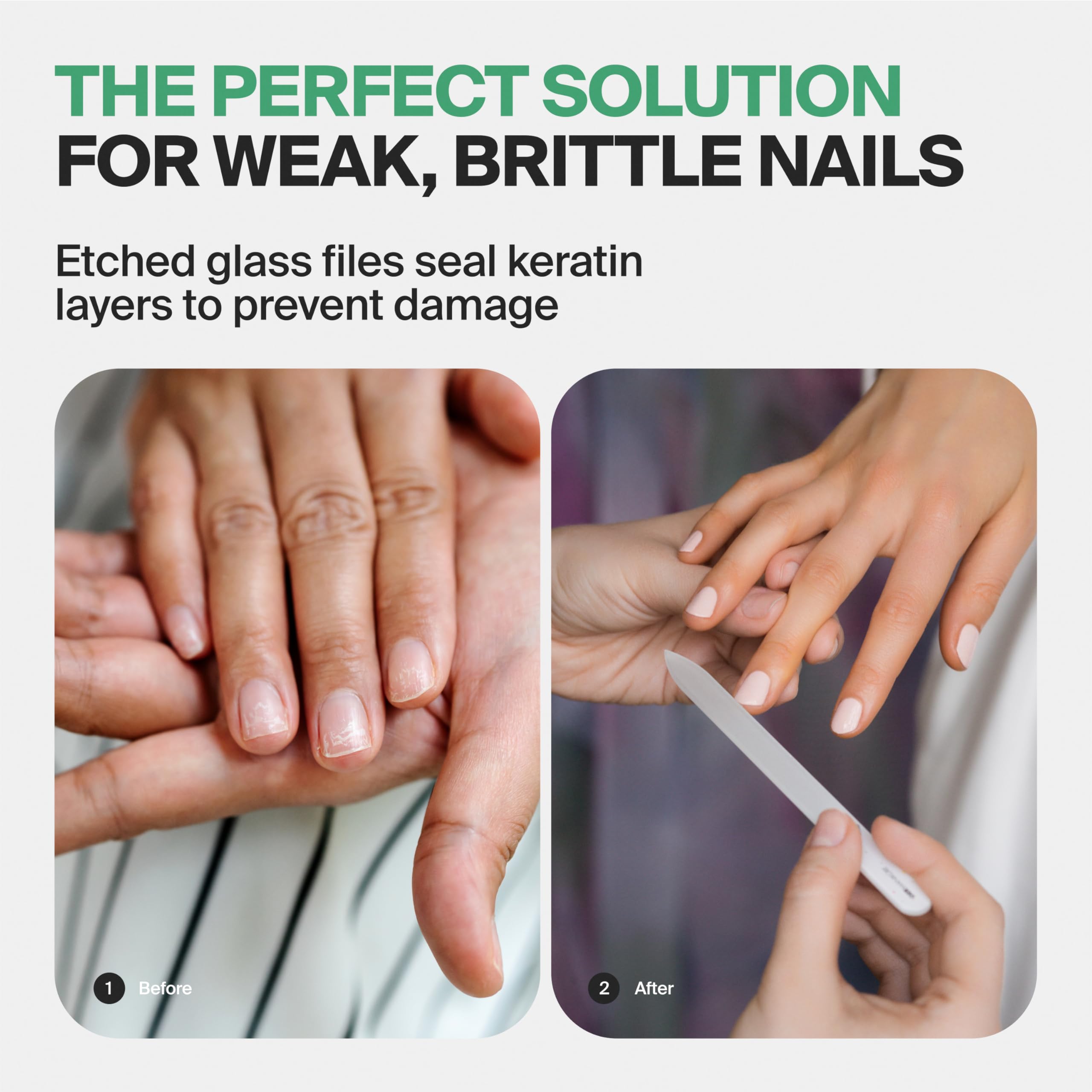 Top view of GERmanikure glass nail file for manicure
