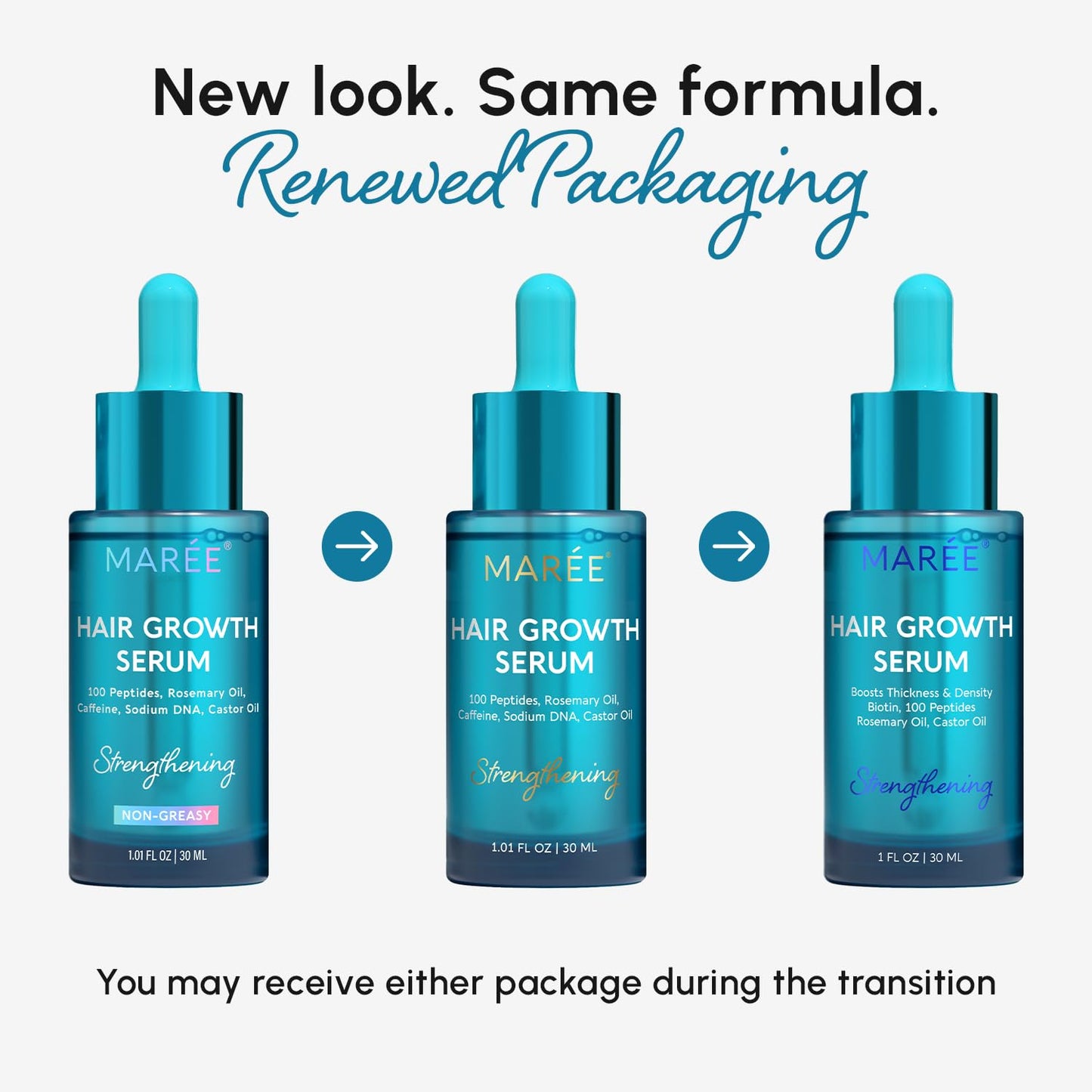 MAREE multi peptide hair regrowth tonic dropper application close up