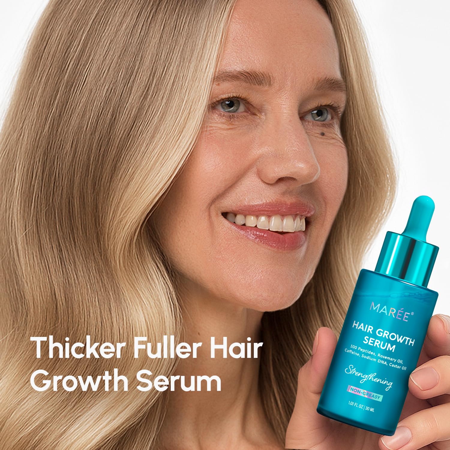 MAREE non greasy caffeine hair serum ingredients list visualization