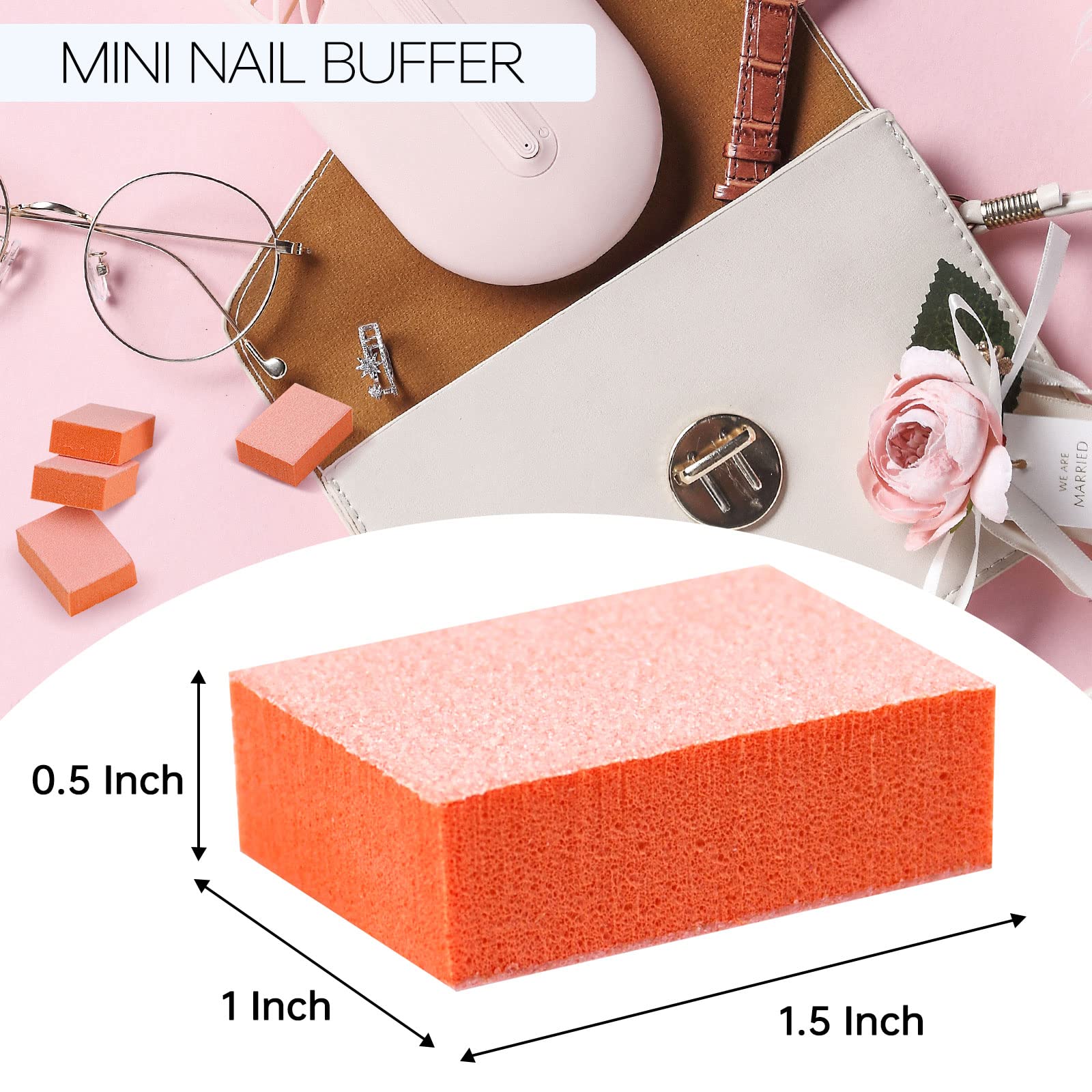 Top view of 50 count professional salon nail buffers