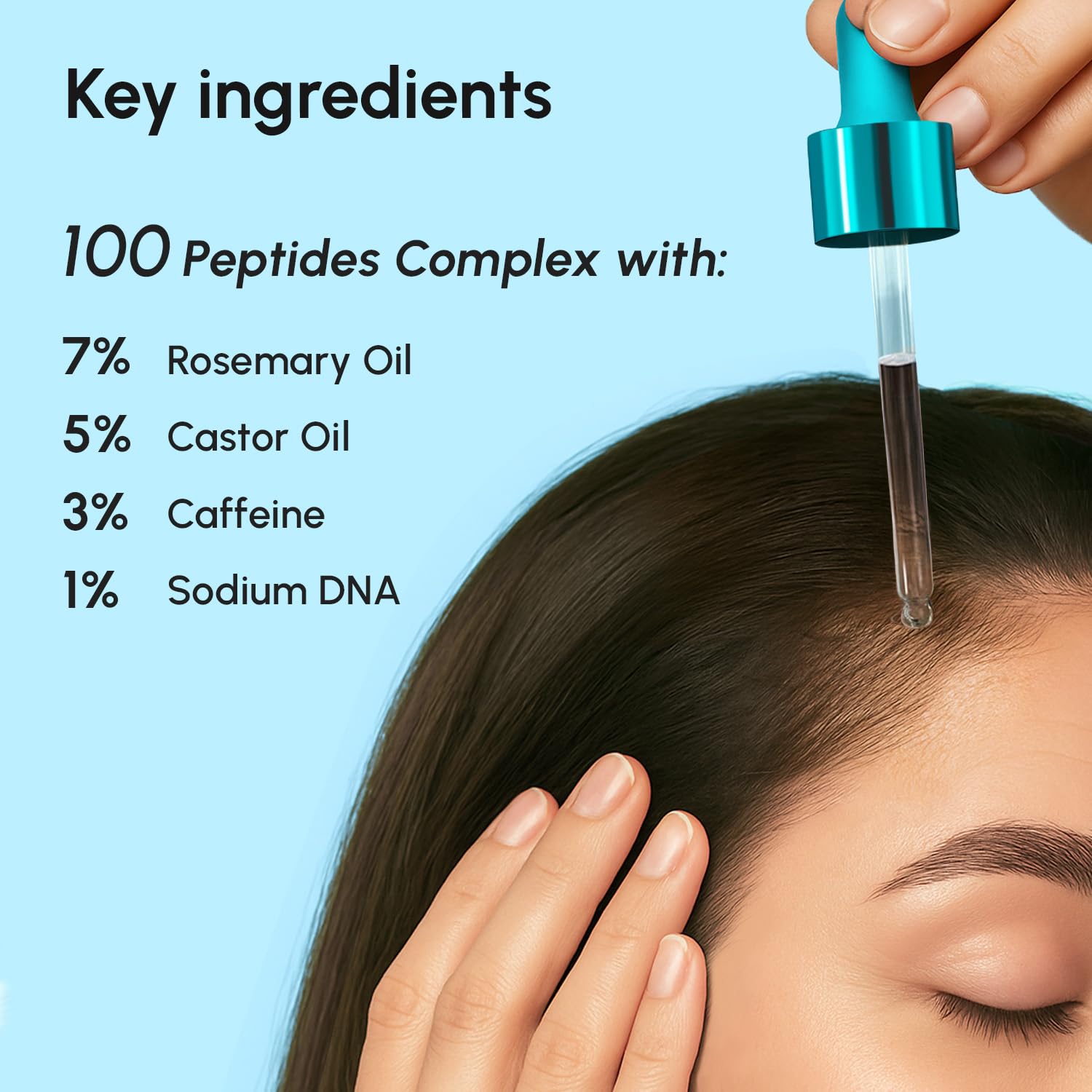MAREE hair density serum bottle before and after conceptual display