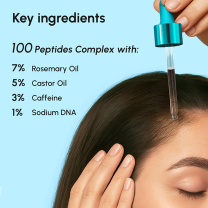 MAREE hair density serum bottle before and after conceptual display