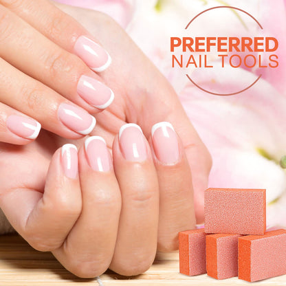 Orange foam nail buffer blocks for manicure