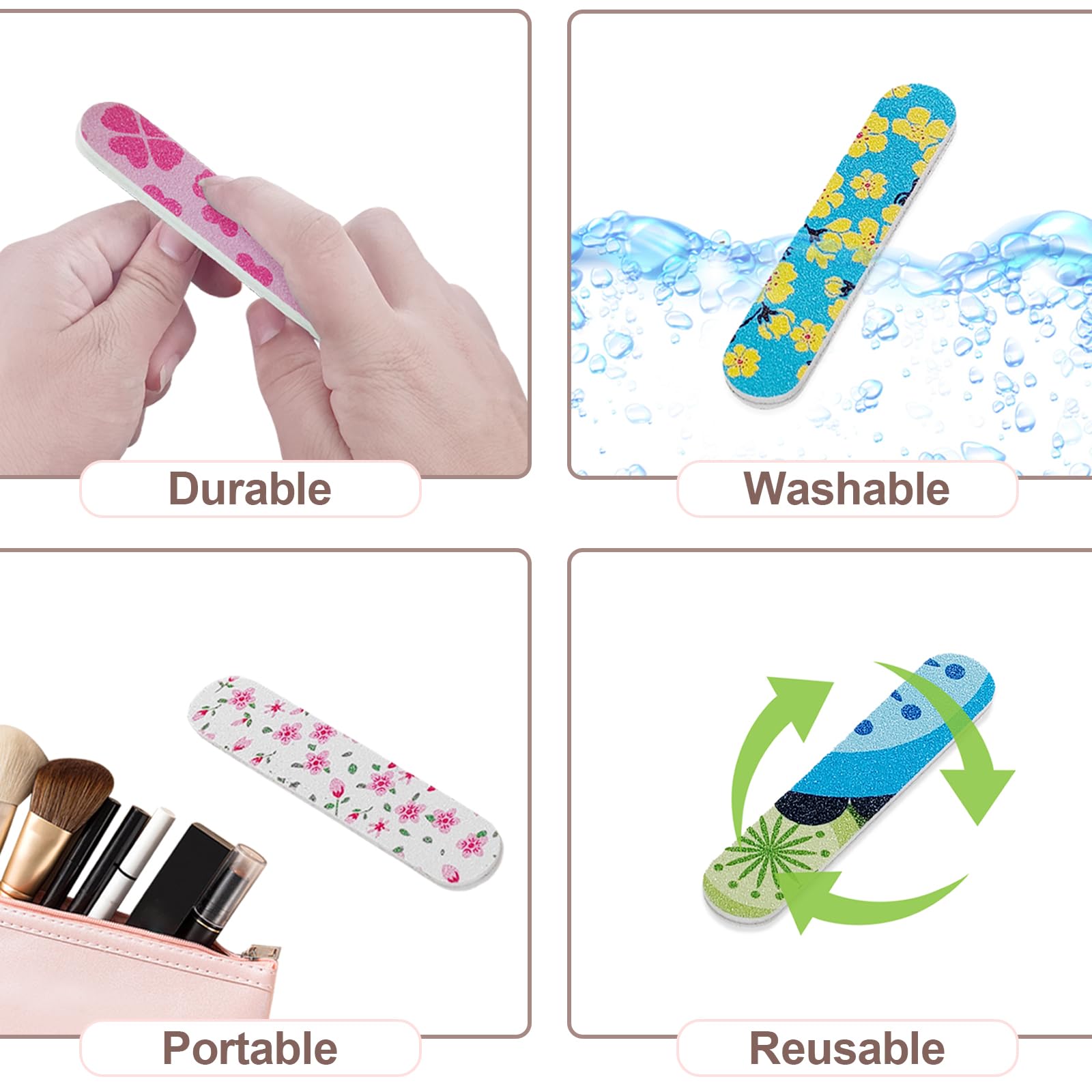 Individual 3.5 inch mini nail file held in hand for size reference